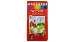 مداد رنگی 12 رنگ مدل جعبه فلزی وک