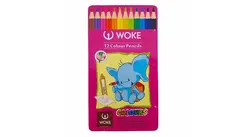 مداد رنگی 12 رنگ مدل جعبه فلزی وک