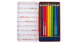 مداد رنگی 12 رنگ مدل جعبه فلزی وک