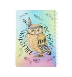 دفتر 80 برگ sam مدل سیمی خط دار فانتزی