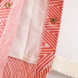 ساک هدیه پارچه ای گوشه مدل آستیگمات صورتی کد 4504 سایز بزرگ