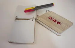 دفتر طراحی جلد چوبی طرح سوزن دوزی
