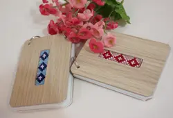دفتر طراحی جلد چوبی طرح سوزن دوزی