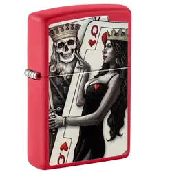 فندک اورجینال بنزینی زیپو مدل Zippo 48624 SKULL KING QUEEN BEAUT