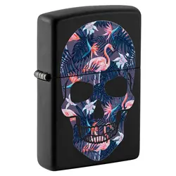فندک اورجینال بنزینی زیپو مدل Zippo 49771 FLAMINGO SKULL DESIGN