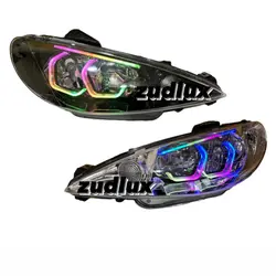 کاسه چراغ جلو اسپرت پژو 206 مدل i8 گلس فول مولتی کالر