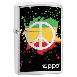 فندک اورجینال بنزینی زیپو مدل Zippo PEACE SPLASH