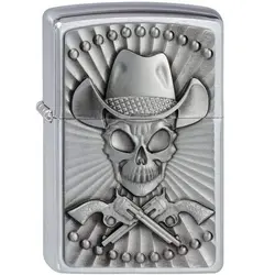 فندک اورجینال بنزینی زیپو مدل Zippo 200 Cowboy Skull Emblem