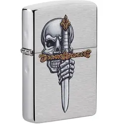 فندک زیپو اصل Zippo SWORD SKULL DESIGN کد 49488