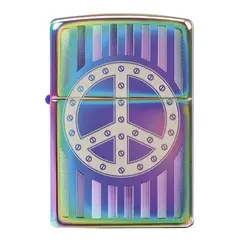 فندک اورجینال بنزینی زیپو مدل Zippo RIVET PEACE SIGN