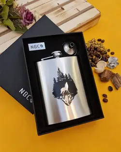 ست قمقمه جیبی استیل مدل Wolf