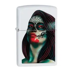 فندک اورجینال بنزینی زیپو مدل Zippo DAY OF THE DEAD LADY TATTO