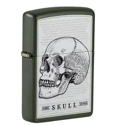 فندک اورجینال بنزینی زیپو مدل Zippo 49602 221 SKULL DESIGN