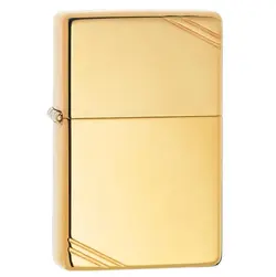 فندک اورجینال بنزینی زیپو مدل Zippo High Polish Brass Vintage with Slashes