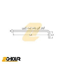 آچار آلن بلند سایز 19 میلی متر شش ضلعی مشکی ایت EIGHT