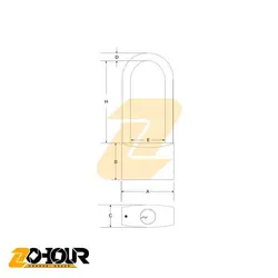 قفل آویز سایز 60 پایه بلند برنجی پارس PARS