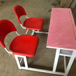 نیمکت مدرسه دو نفره دبستانی فایبر گلاس کد 021