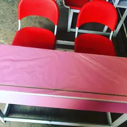 نیمکت مدرسه دو نفره دبستانی فایبر گلاس کد 021