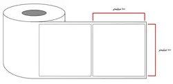 لیبل کاغذی تک-ردیفه  100×100