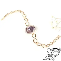 دستبند نگین سوارسکی صورتی برند ژوپینگ