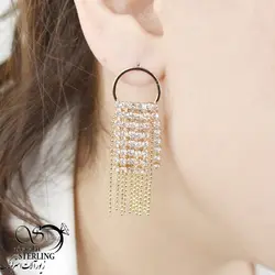 گوشواره با میخی نقره آویز ریش دار