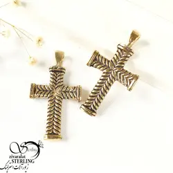 گردنبند مردانه صلیب طرح دار برند طلا روس