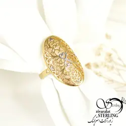 انگشتر طرح طلا طرح بیضی مدل قلبی