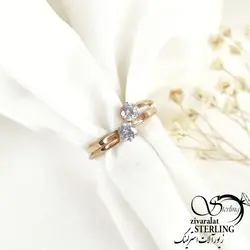 انگشتر برند استیل نگین دوبل