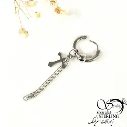 گوشواره فیک با آویز صلیب برند استیل