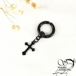 گوشواره فیک آویز صلیب استیل