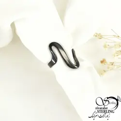 خرید و قیمت انگشتر استیل منهنی مشکی - خرید انگشتر استیل منهنی مشکی در فروشگاه زیورآلات استرلینگ