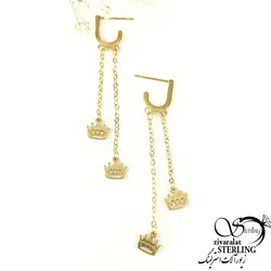 گوشواره طرح تاج استیل