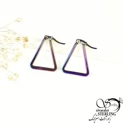 گوشواره هولوگرامی مثلث برند استیل