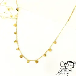 گردنبند آویز قلبی طلایی استیل