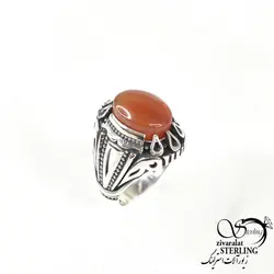 انگشتر عیار925 سنگ عقیق قرمز