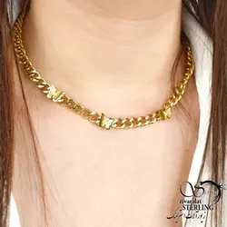 گردنبند کارتیه با پروانه برند استیل