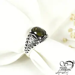 انگشتر طرح زمرد رکاب نقره925 عیار