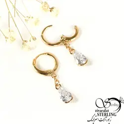 گوشواره آویز اشکی ژوپینگ طرح طلا