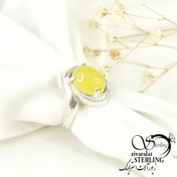 انگشتر نقره رکاب دور پیچ با سنگ شرف الشمس