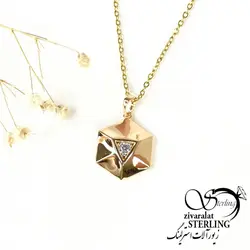 گردنبند طرح الماسی نگین مثلث برند ژوپینگ - فروشگاه زیورآلات استرلینگ