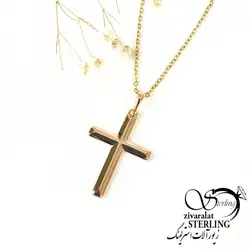گردنبند صلیب طلایی برند ژوپینگ - فروشگاه زیورآلات استرلینگ