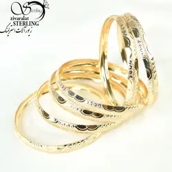 النگو طلاروس نیم دایره طرح طلا - فروشگاه زیورآلات استرلینگ