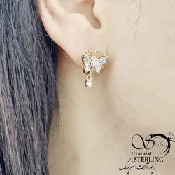 گوشواره پروانه برند ژوپینگ - فروشگاه زیورآلات استرلینگ