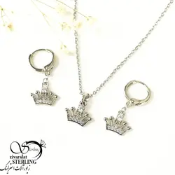 نیمست آویز تاج سفید برند ژوپینگ - فروشگاه زیورآلات استرلینگ