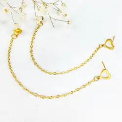 گوشواره قلب استیل بخیه ای - فروشگاه زیورآلات استرلینگ