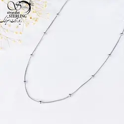 گردنبند (زنجیر) گوی دار سفید برند استیل کد 10876