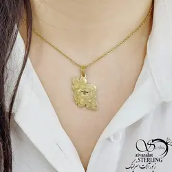 گردنبند نقشه ایران استیل طلایی کد 10902