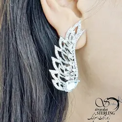 گوشواره نگین دار بال فرشته جواهری کد 11196