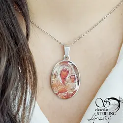 گردنبند استیل روکش طلا (مریم مقدس) کد 11311