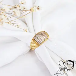 انگشتر با نگین اتمی برند طلاروس کد 11442